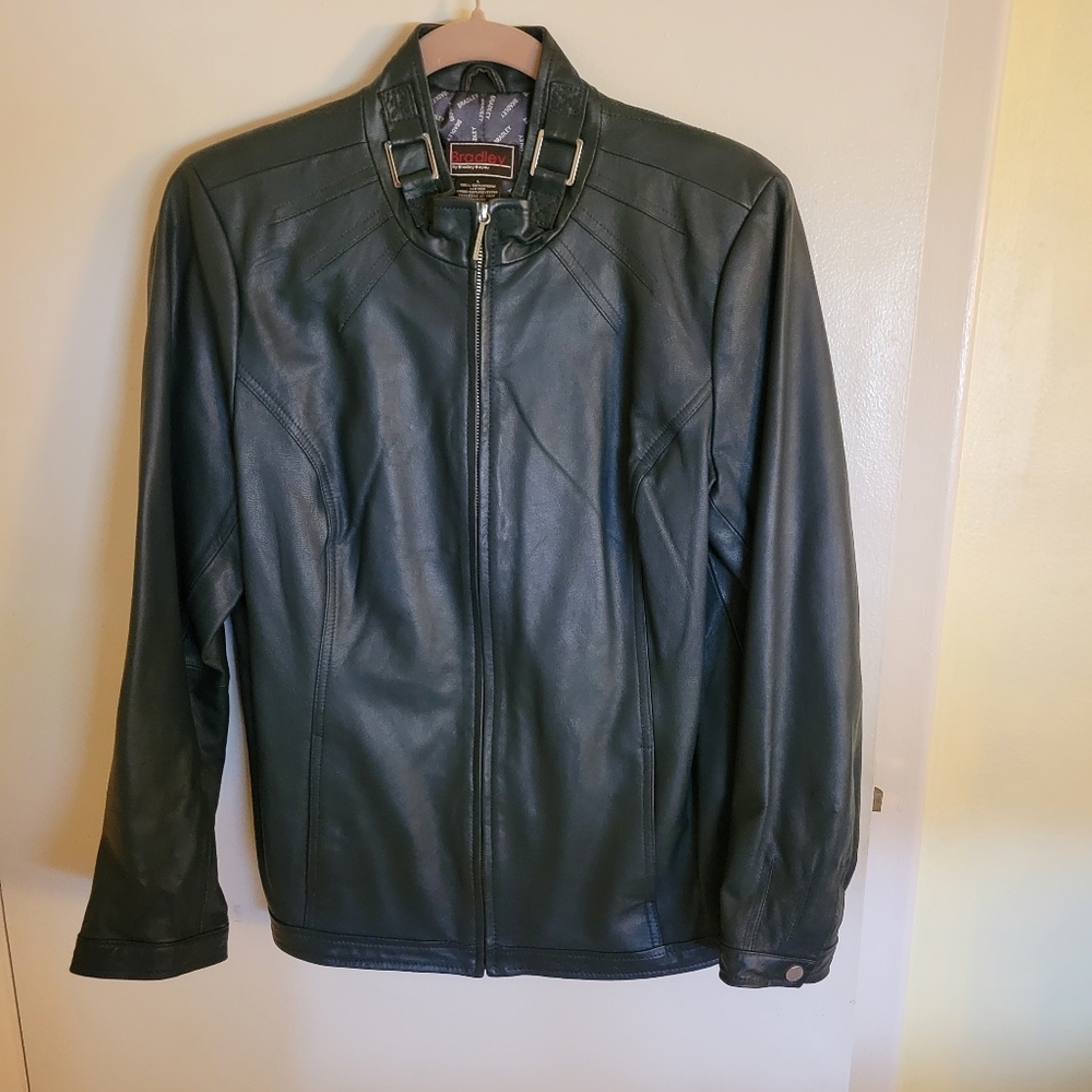 Bradley Bayou Dark Teal Leather Jacket LGR